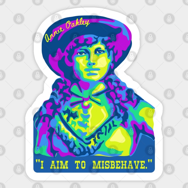 Annie Oakley Portrait and Quote Sticker by Slightly Unhinged